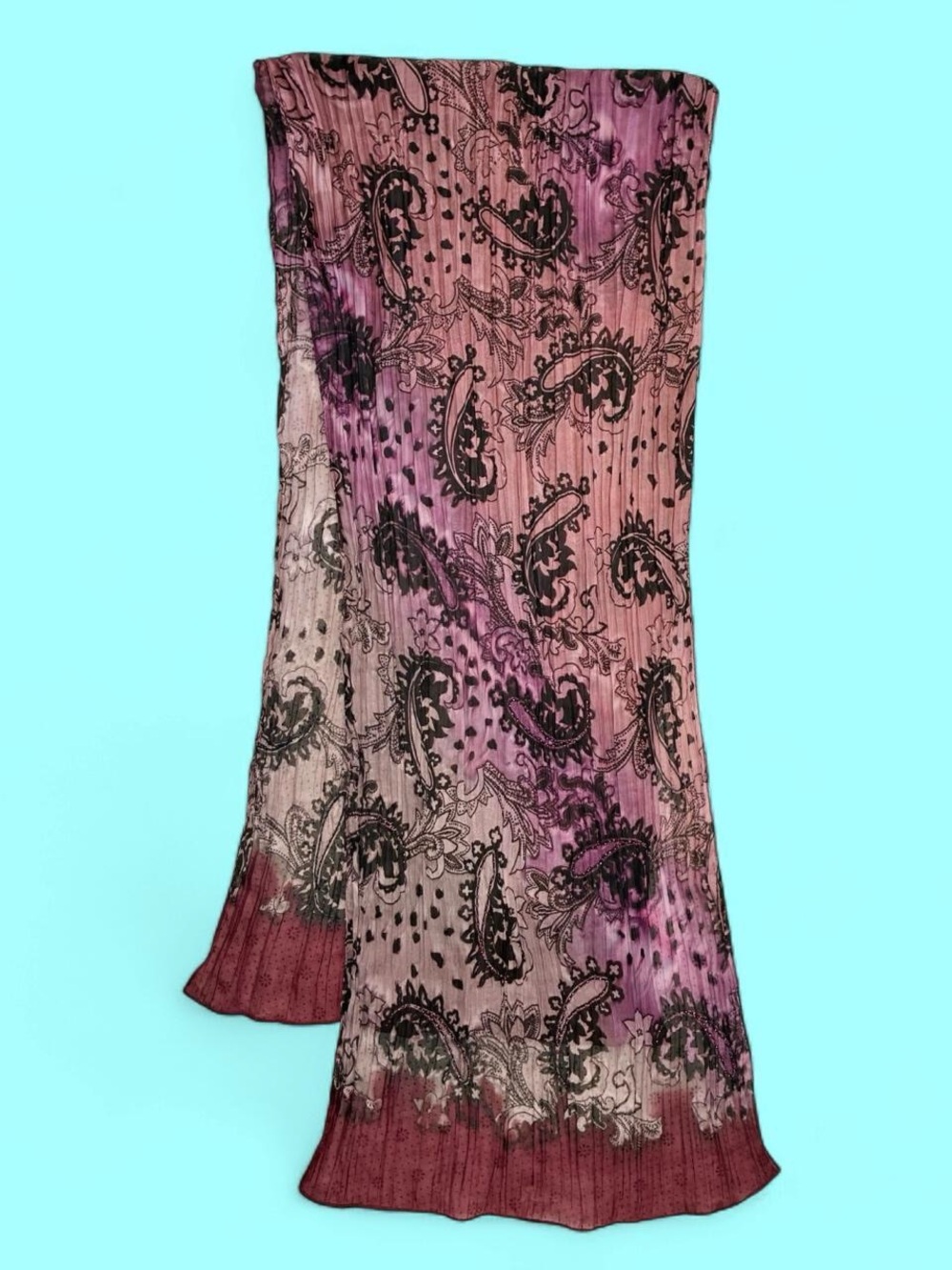 Vintage 90’s/Y2K Purple Sheer Beaded Fashion Scarf